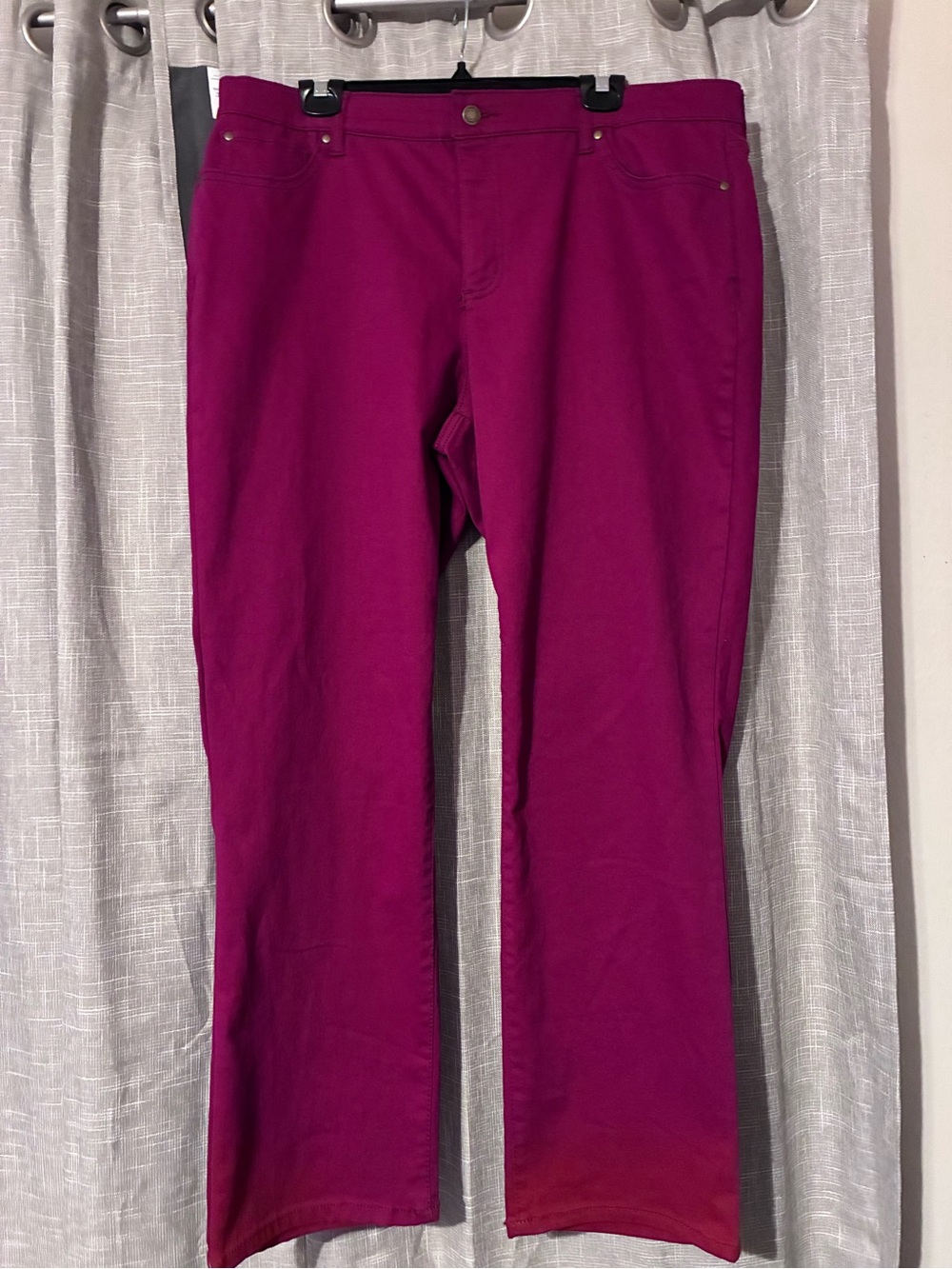 Kim Rogers Curvy Straight Leg Pants Magenta16W Short Comfort Stretch Pants NWOT